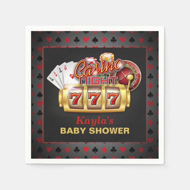 Serviette En Papier Casino Baby shower papier serviettes (Devant)