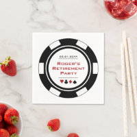 Casino Black White Poker Chip Retraite Party