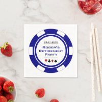 Casino Blue White Poker Chip Retraite Party
