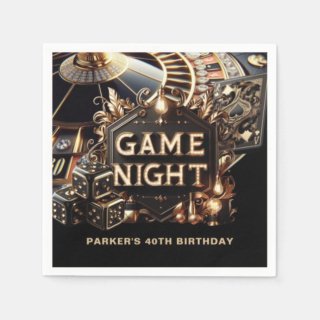 Serviette En Papier Casino Game Night Custom (Devant)