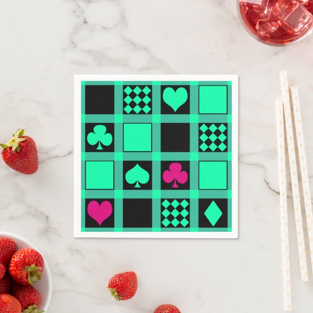 Serviette En Papier Casino jouer aux cartes costume coeur croix clubs  (En situation)