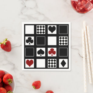 Serviette En Papier Casino jouer aux cartes costume coeur croix clubs