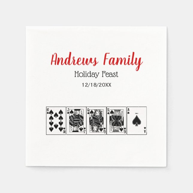 Serviette En Papier Casino Night Poker Royal Strush Noël (Devant)