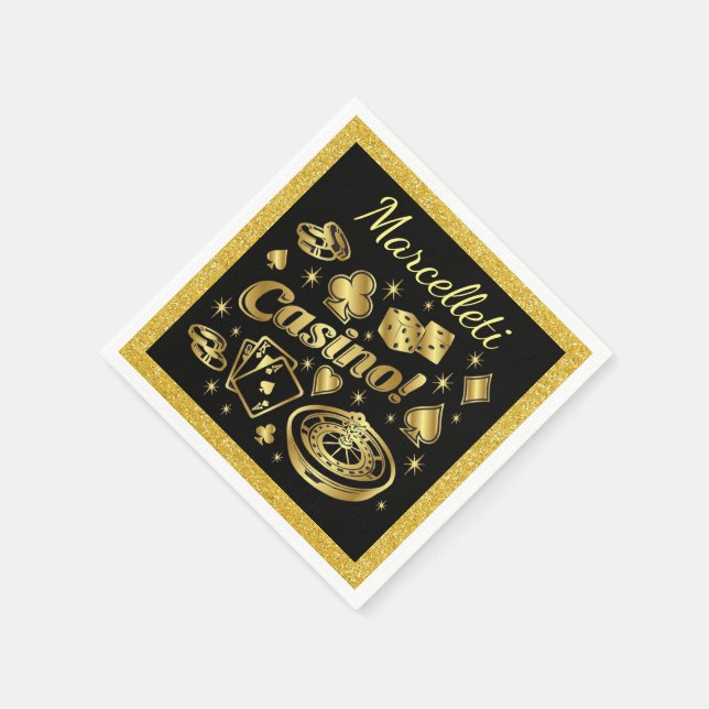 Serviette En Papier Casino Party Napkins (Coin)