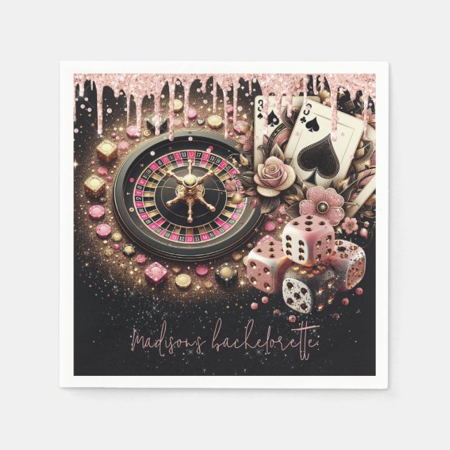 Serviette En Papier Casino personnalisé de luxe Bachelorette (Devant)