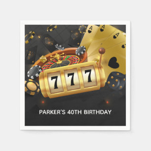 Serviette En Papier Casino personnalisé Night Party Black Gold