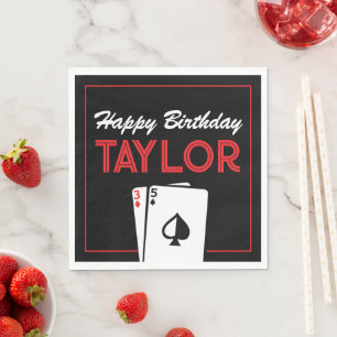 Serviette En Papier Casino Poker Card Anniversaire Napkins