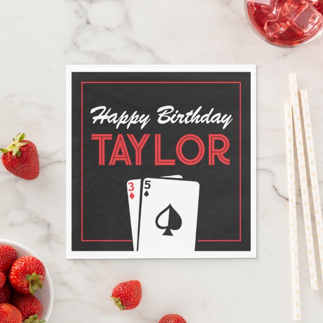 Serviette En Papier Casino Poker Card Anniversaire Napkins (En situation)