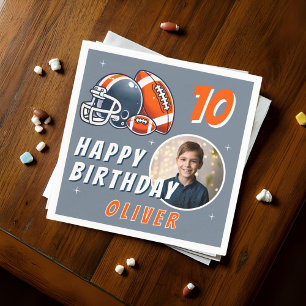 Serviette En Papier Casque de balle de football Caricature Photo Anniv