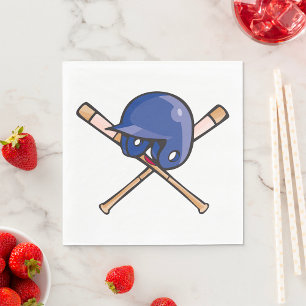 Serviette En Papier Casque de baseball et chauves-souris