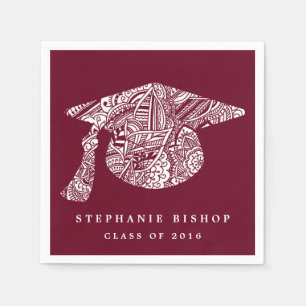 Serviette En Papier Casquette de Bohème d'obtention du diplôme de
