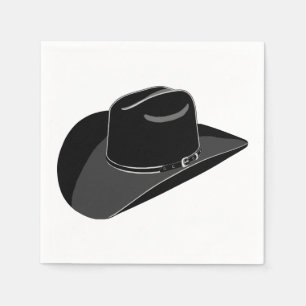 Serviette En Papier Casquette de cowboy du pays noir