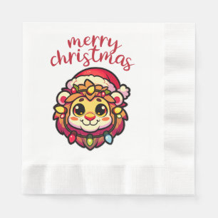 Serviette En Papier Casquette de Noël Fairy Lions Lion