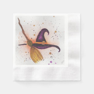 Serviette En Papier Casquette et chambre de la sorcière d'Halloween