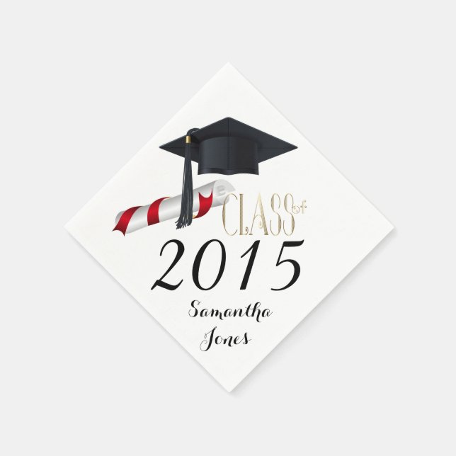 Serviette En Papier Casquette et diplôme 2015 Graduation Party Napkins (Coin)