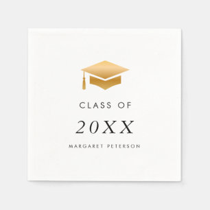 Serviette En Papier Casquette minimum Gold Grad Moderne Graduation Par