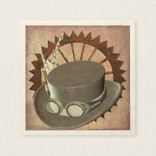 Serviette En Papier Casquette Steampunk et serviettes d'engrenage