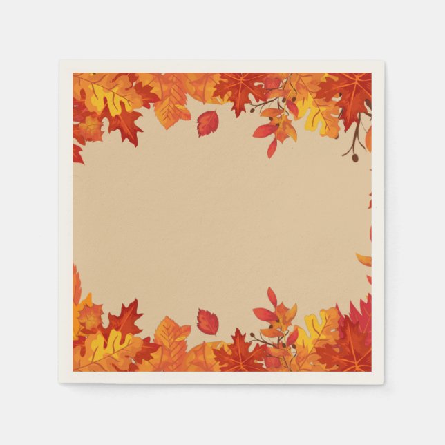 Serviette En Papier Casquettes de papier automne série de 50+ (Devant)