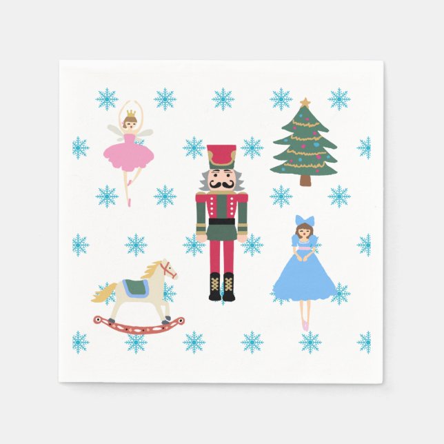Serviette En Papier Casse-noisette Illustration de ballet Snowflake se (Devant)