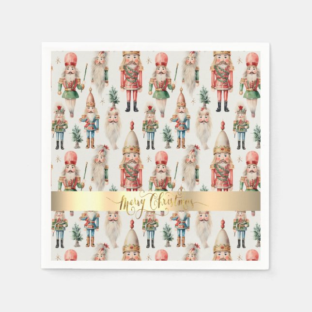 Serviette En Papier Casse-noisette Joyeux Noël Fêtes (Devant)