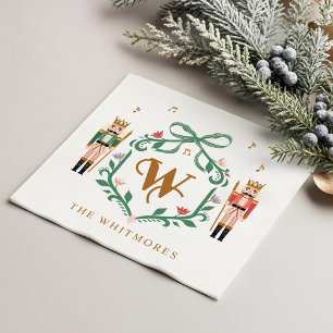 Serviette En Papier Casse-noisettes de Noël Whimsical Monogram Crest B