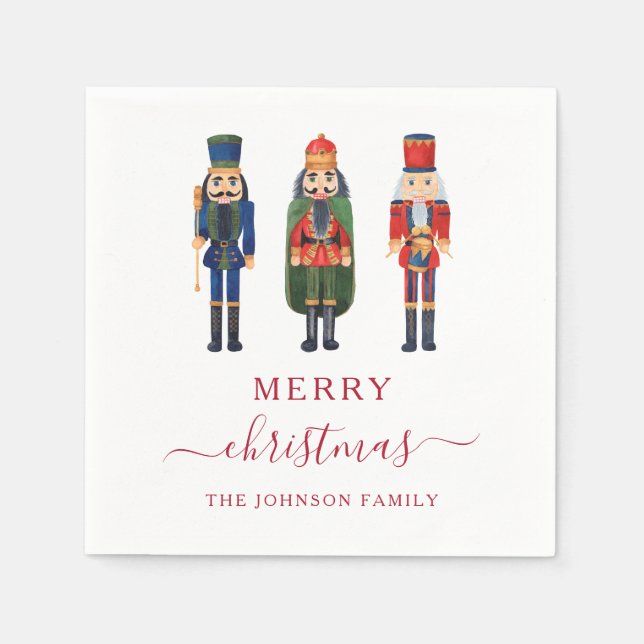 Serviette En Papier Casse-noisettes festives Script Noël (Devant)