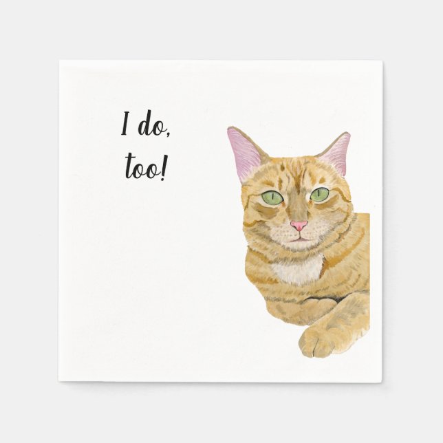 Serviette En Papier Cat Custom Cocktail Napkin (Devant)