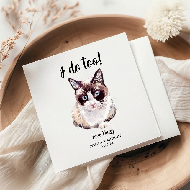 Serviette En Papier Cat Mariage Cocktail Napkins (Créateur téléchargé)