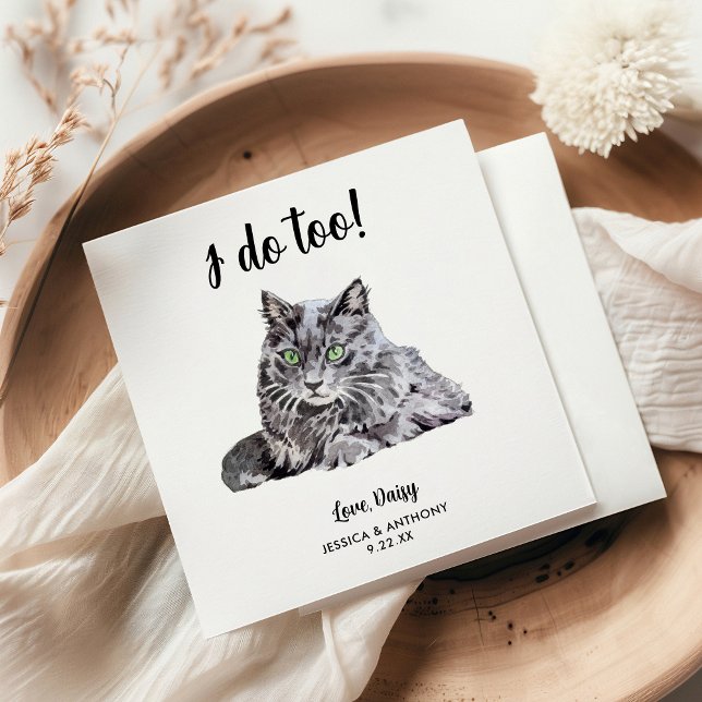 Serviette En Papier Cat Mariage Cocktail Napkins (Créateur téléchargé)