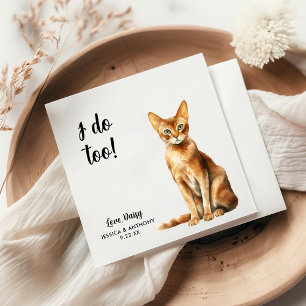 Serviette En Papier Cat Mariage Cocktail Napkins