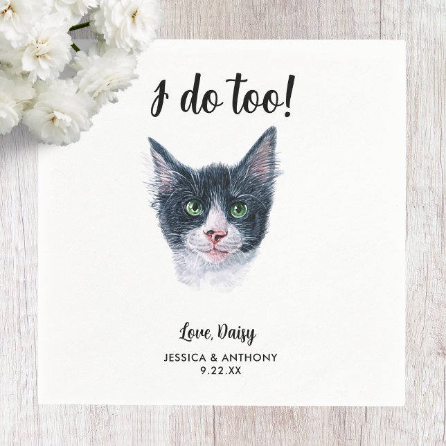 Serviette En Papier Cat Mariage Cocktail Napkins (Créateur téléchargé)