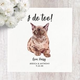 Serviette En Papier Cat Mariage Cocktail Napkins