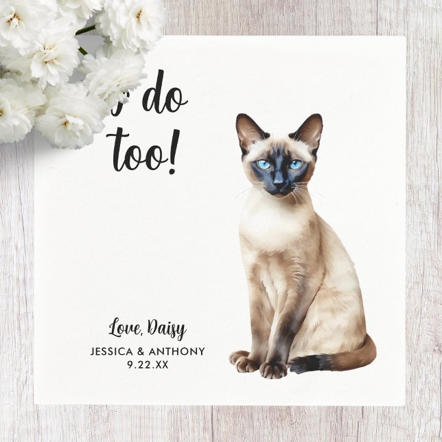 Serviette En Papier Cat Mariage Cocktail Napkins (Créateur téléchargé)