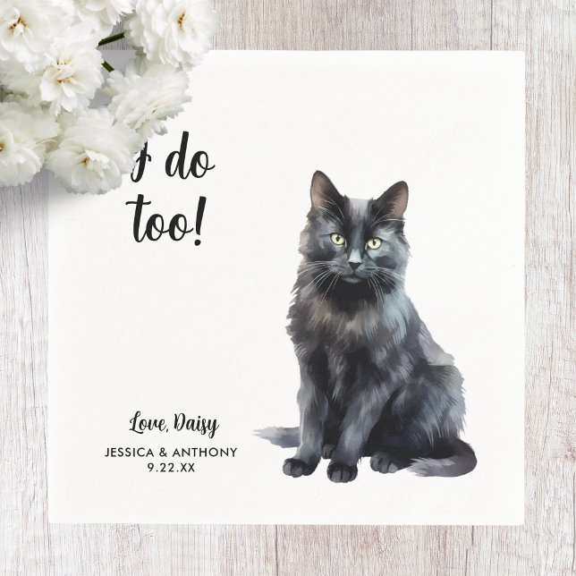Serviette En Papier Cat Mariage Cocktail Napkins (Créateur téléchargé)