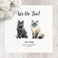 Cat Mariage Cocktail Napkins