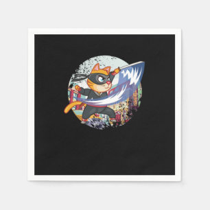 Serviette En Papier Cat Ninja Manga Anime Japonais Manga Fans Cadeau