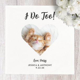 Serviette En Papier Cat Photo Mariage Cocktail Napkins