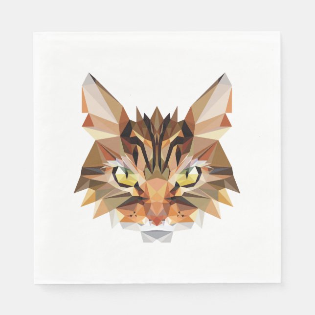 Serviette En Papier Cat polygon (Devant)