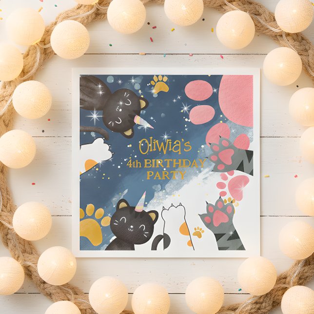 Serviette En Papier Caticorn magique anniversaire Papier serviette (Créateur téléchargé)