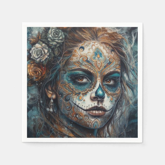 Serviette En Papier Catrina Azul (Devant)