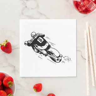 Serviette En Papier Cavalier de Motocross Numéro 8 Moto Rétro Tout-Ter