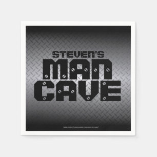 Serviette En Papier Cave Homme Personnalisée Plaque Diamant Noir et Gr