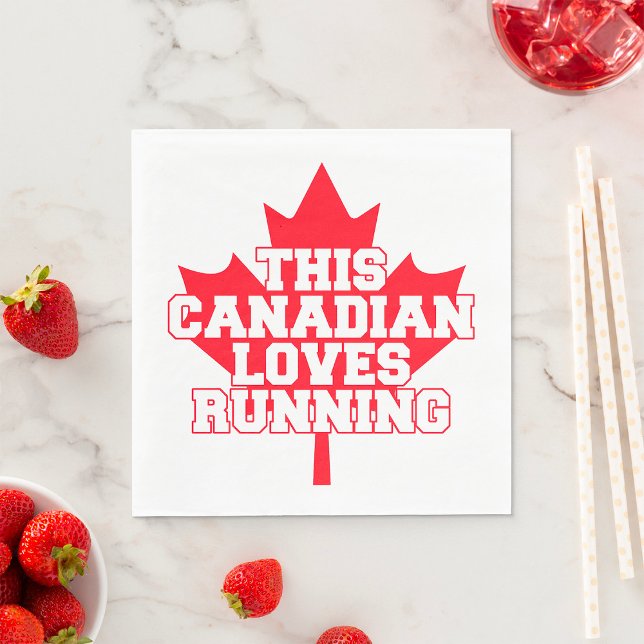 Serviette En Papier Ce Canadien aime courir (Créateur téléchargé)