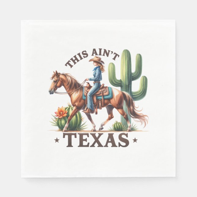 Serviette En Papier Ce Cheval Cowgirl n'est pas Texas (Devant)