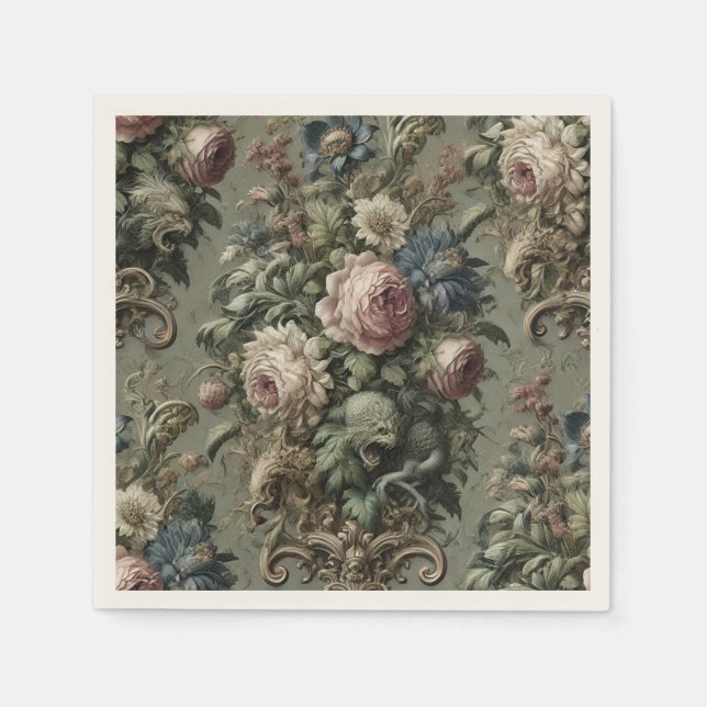 Serviette En Papier Ce qui se cache sous la fleur - gothique victorien (Devant)