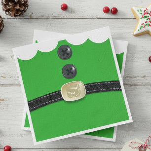 Serviette En Papier Ceinture Elf de Noël Livre vert Napkins