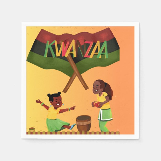 Serviette En Papier "Celebrate Unity: A Joyful Kwanzaa Gathering" (Devant)