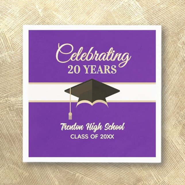 Serviette En Papier Célébration ! 20 ans de retrouvailles de classe  (Créateur téléchargé)