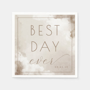 Serviette En Papier Célébration aquarelle beige chaud