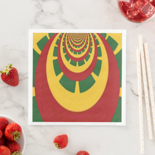 Serviette En Papier Célébration Avec Des Couleurs Rouge Vert Or